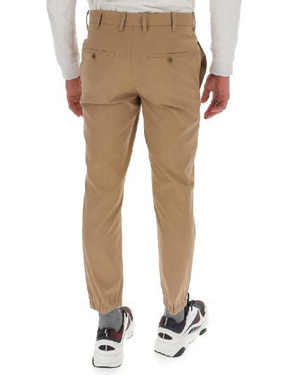 Shop Neil Barrett Tapered Cropped Chinos In Beige