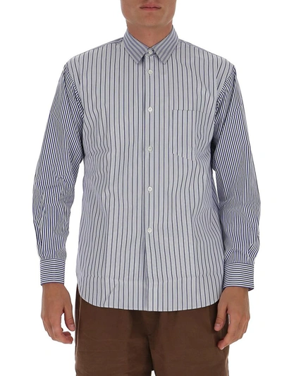 Shop Comme Des Garçons Shirt Striped Shirt In Blue