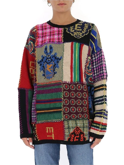 Shop Etro Patchwork Knit Sweater In Multi
