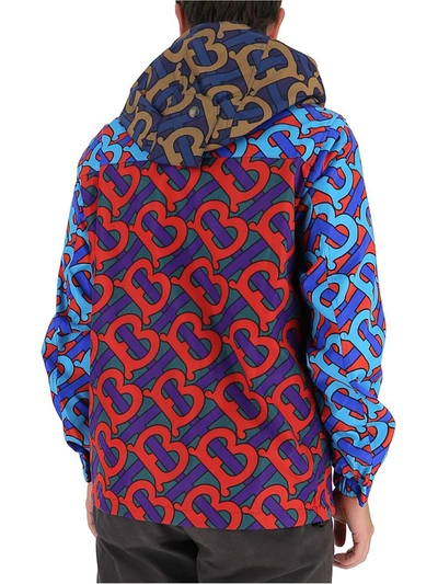 Shop Burberry Monogram Print Hooded Jacket In Multi