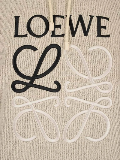 Shop Loewe Anagram Embroidered Hoodie In Green
