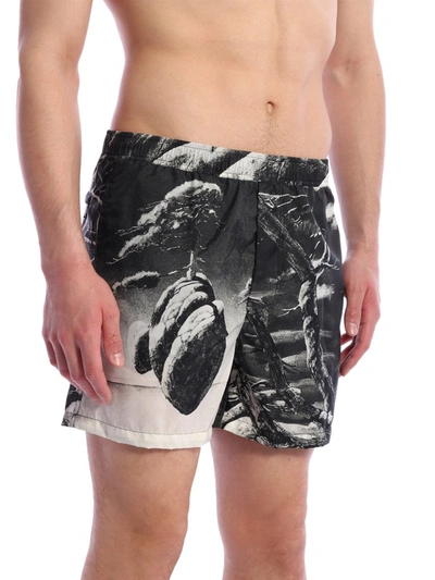 Shop Valentino All Over Printed Swimshorts In Grey