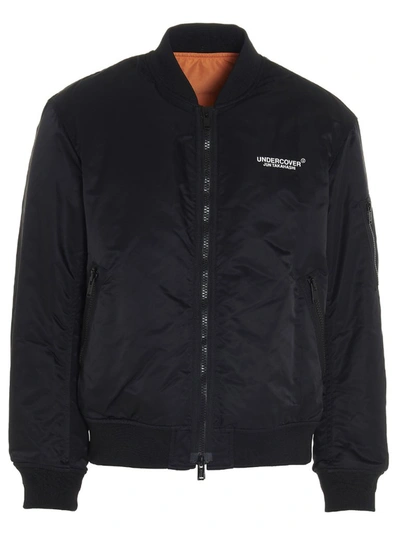 Shop Undercover Graphic Printed Bomber Jacket In Black