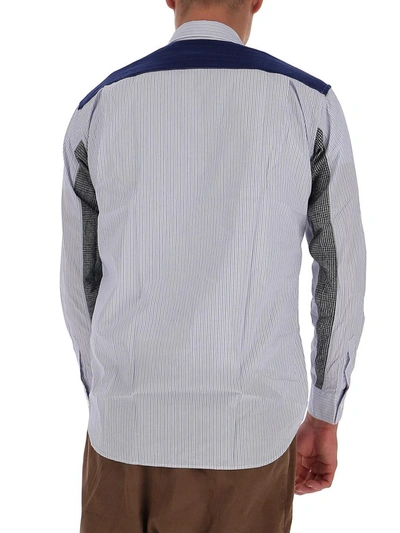 Shop Comme Des Garçons Shirt Pinstriped Shirt In Blue