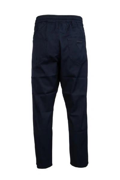 Shop Prada Cropped Denim Jeans In Navy