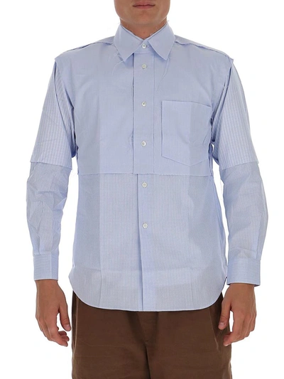 Shop Comme Des Garçons Shirt Patchwork Shirt In Blue