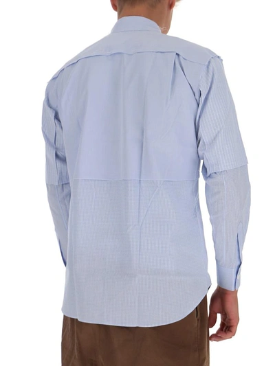 Shop Comme Des Garçons Shirt Patchwork Shirt In Blue