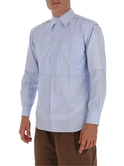 Shop Comme Des Garçons Shirt Patchwork Shirt In Blue