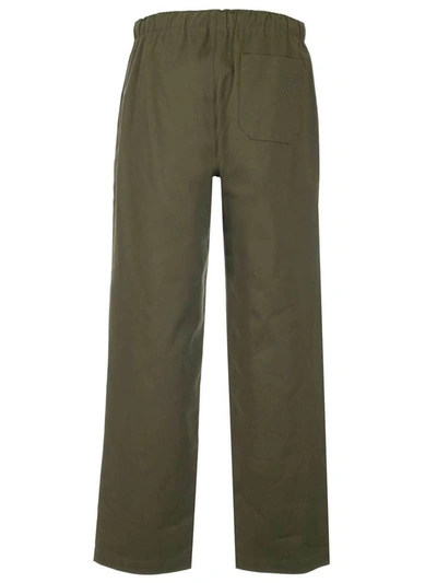 Shop Loewe Drawstring Trousers In Green