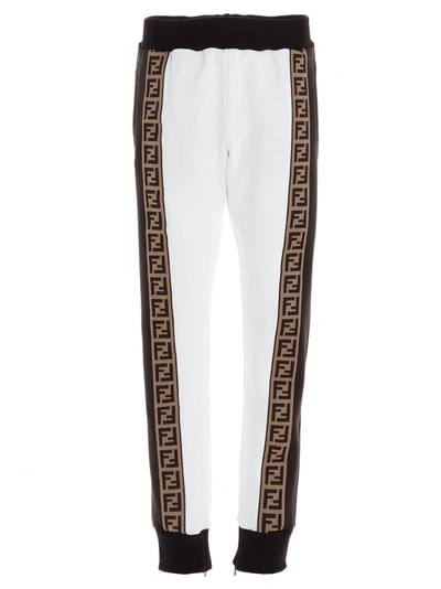 Shop Fendi Ff Logo Tape Sweatpants In Multi