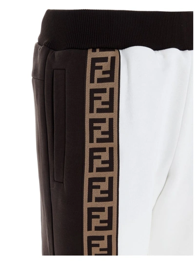 Shop Fendi Ff Logo Tape Sweatpants In Multi