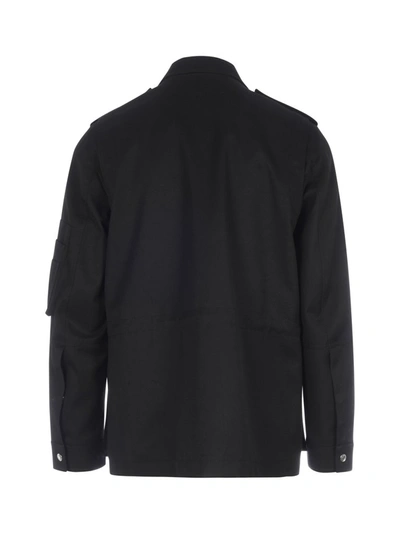 Shop Valentino Vltn Shirt Jacket In Black