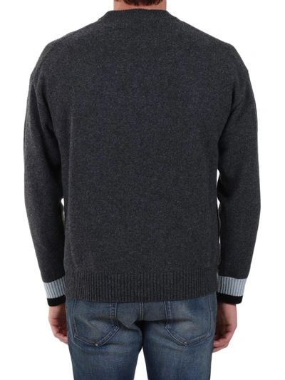 Shop Kenzo K Print Knit Sweater In Grey