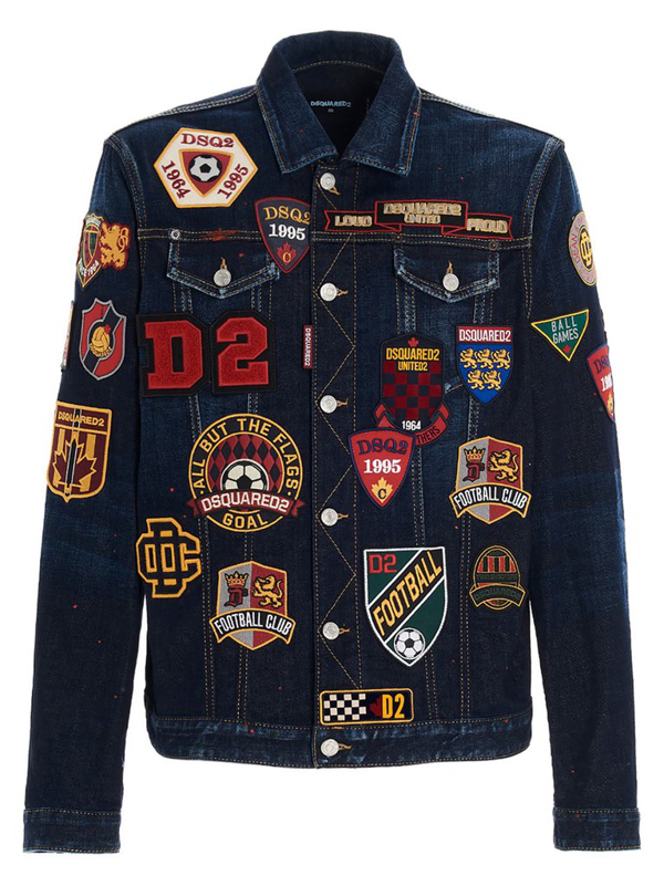 dsquared patch denim jacket