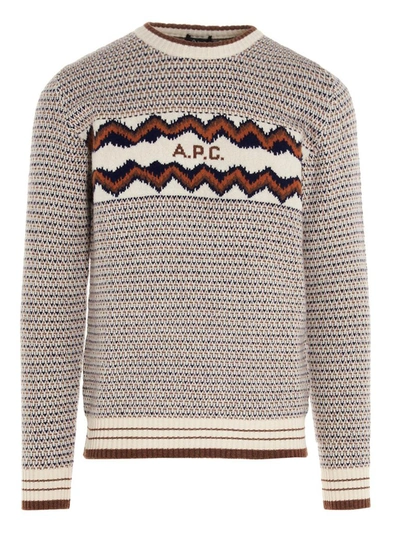 Shop Apc A.p.c. Logo Motif Sweater In Multi