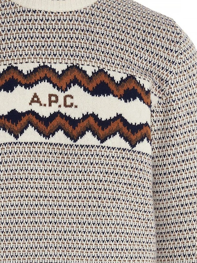 Shop Apc A.p.c. Logo Motif Sweater In Multi