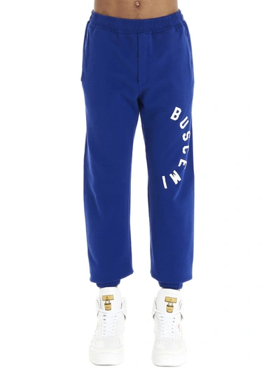 Shop Buscemi Logo Print Sweatpants In Blue