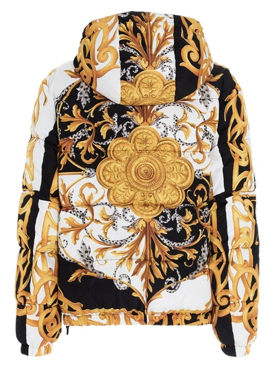Shop Versace Baroque Down Jacket In Multi