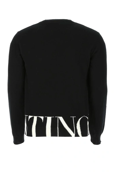 Shop Valentino Vltn Logo Knit Sweater In Black