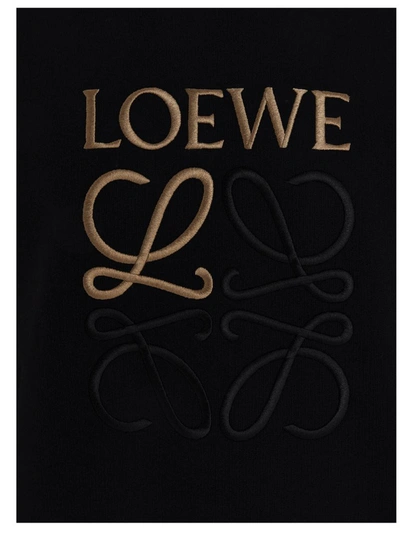 Shop Loewe Anagram Embroidered Sweatshirt In Black