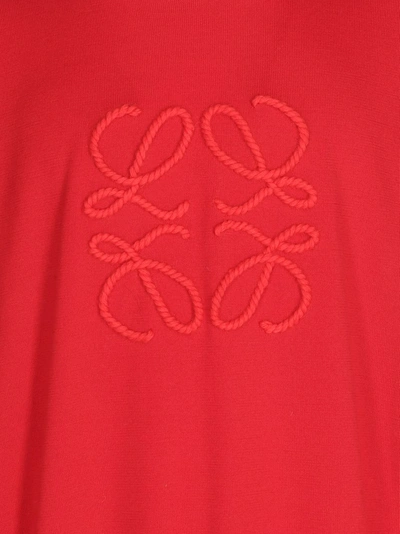 Shop Loewe Anagram Stitch Sweater In Red