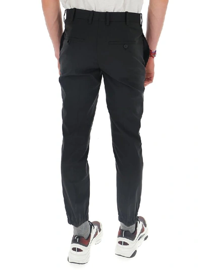 Shop Neil Barrett Tapered Cropped Chinos In Black