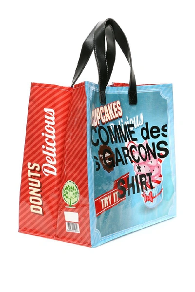 Shop Comme Des Garçons Shirt Printed Tote Bag In Multi