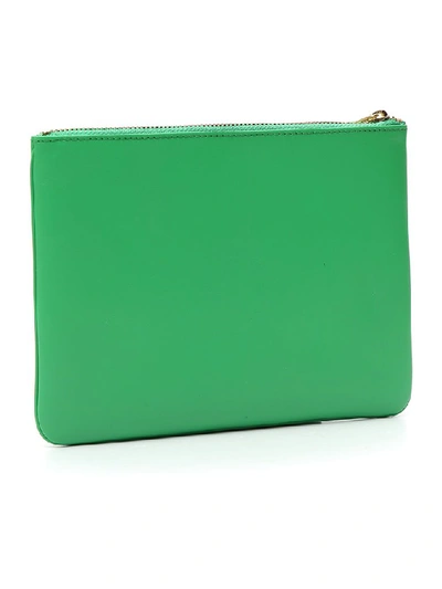 Shop Comme Des Garçons Wallet Zipped Pouch In Green