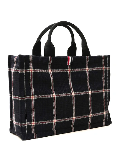 Shop Thom Browne Patch Detail Tote Bag In Navy