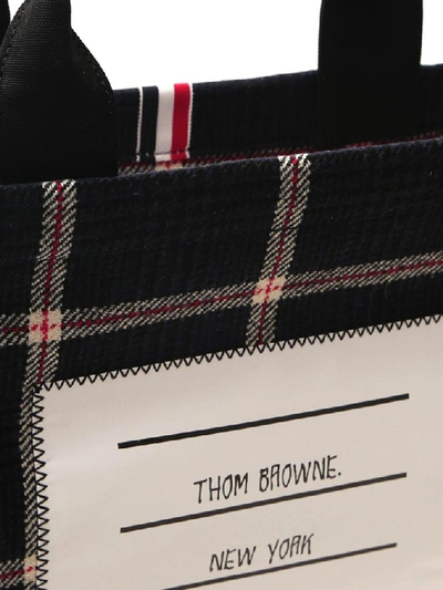 Shop Thom Browne Patch Detail Tote Bag In Navy