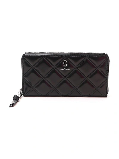 Shop Marc Jacobs The Quilted Softshot Standard Continental Wallet In Black