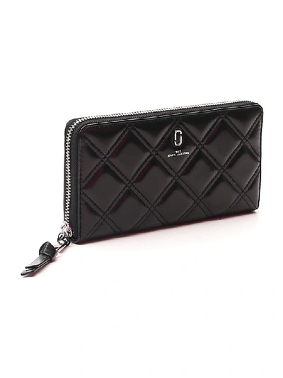 Shop Marc Jacobs The Quilted Softshot Standard Continental Wallet In Black