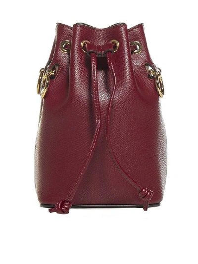 Shop Fendi Mon Tresor Mini Bucket Bag In Purple