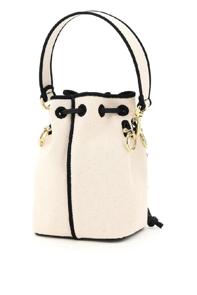 Shop Fendi Mon Tresor Mini Bucket Bag In White