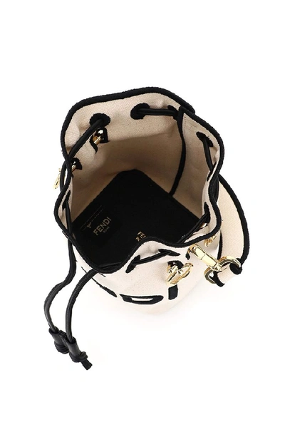 Shop Fendi Mon Tresor Mini Bucket Bag In White