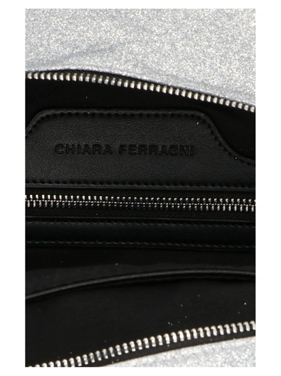 Shop Chiara Ferragni Flirting Glitter Backpack In Silver