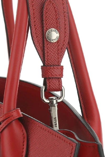 Shop Prada Monochrome Handbag In Red