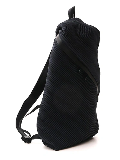 Shop Issey Miyake Pleats Please By  Pleated Backpack In Navy