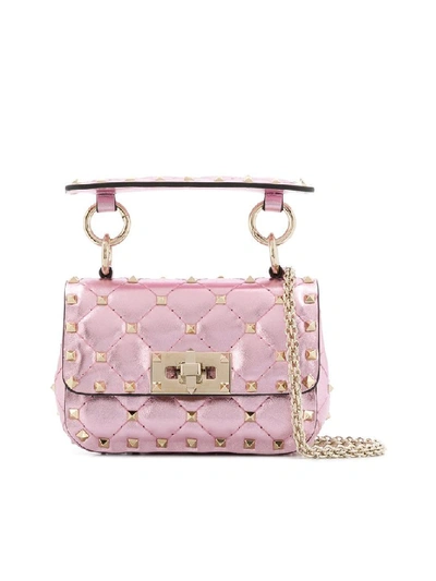 Shop Valentino Garavani Rockstud Spike Mini Shoulder Bag In Pink