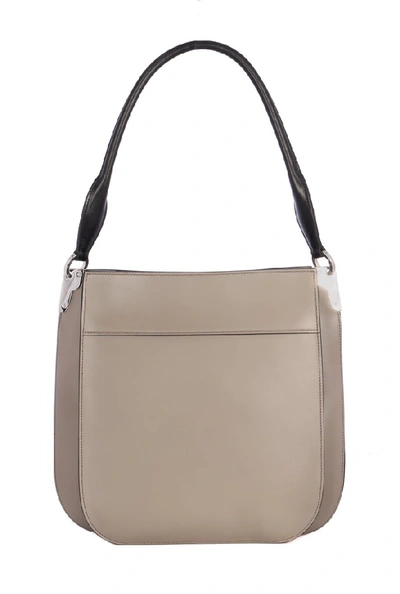 Shop Prada Margit Logo Detailed Shoulder Bag In Brown