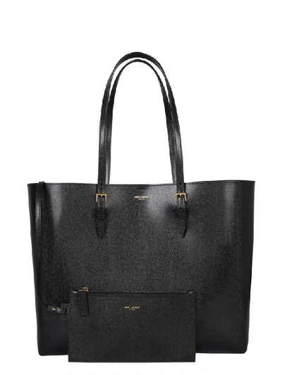 Shop Saint Laurent Boucle Shopping Tote Bag In Black