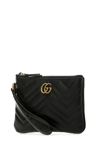 Shop Gucci Gg Marmont Wrist Wallet In Black