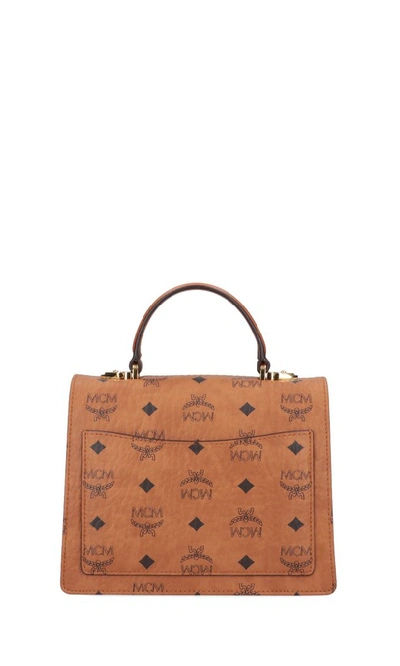 Shop Mcm Visetos Logo Shoulder Bag In Brown