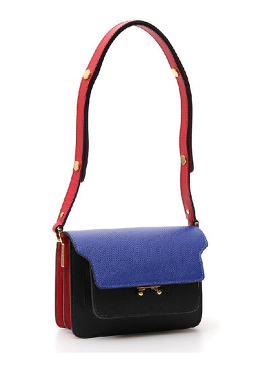 Shop Marni Mini Trunk Shoulder Bag In Multi