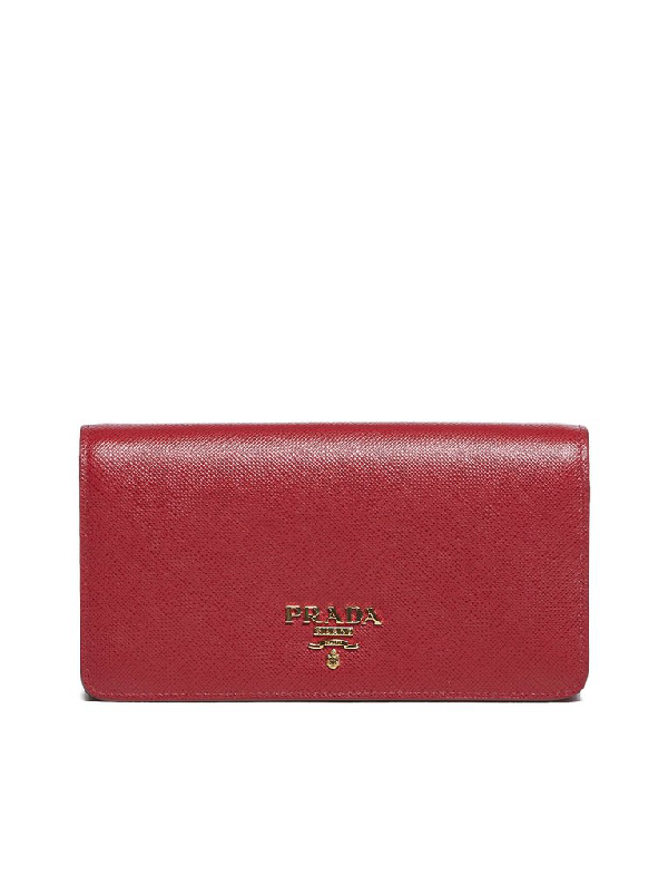 prada logo clutch