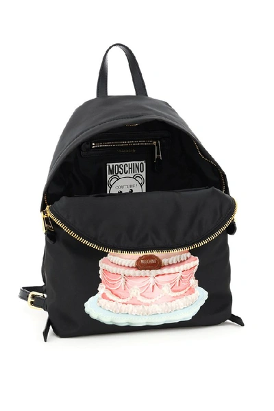 Shop Moschino Teddy Bear Cake Backpack In Black