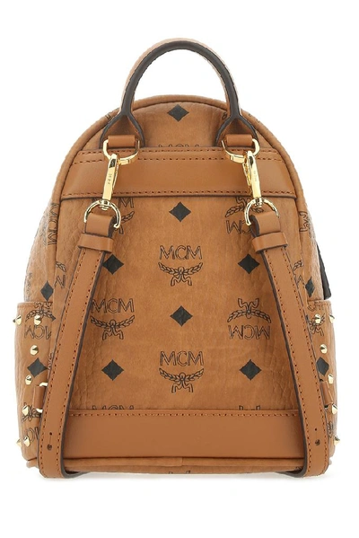 Shop Mcm Visetos Studded Backpack In Brown
