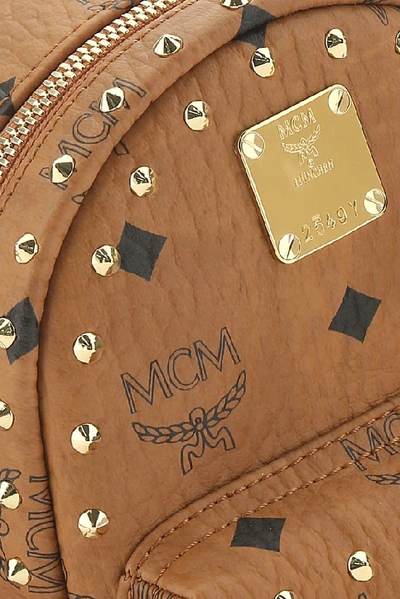 Shop Mcm Visetos Studded Backpack In Brown