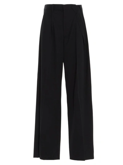 Shop Mm6 Maison Margiela Wide Leg Trousers In Black