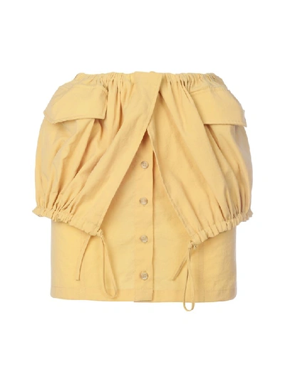 Shop Jacquemus La Jupe Cueillette Courte Mini Skirt In Yellow